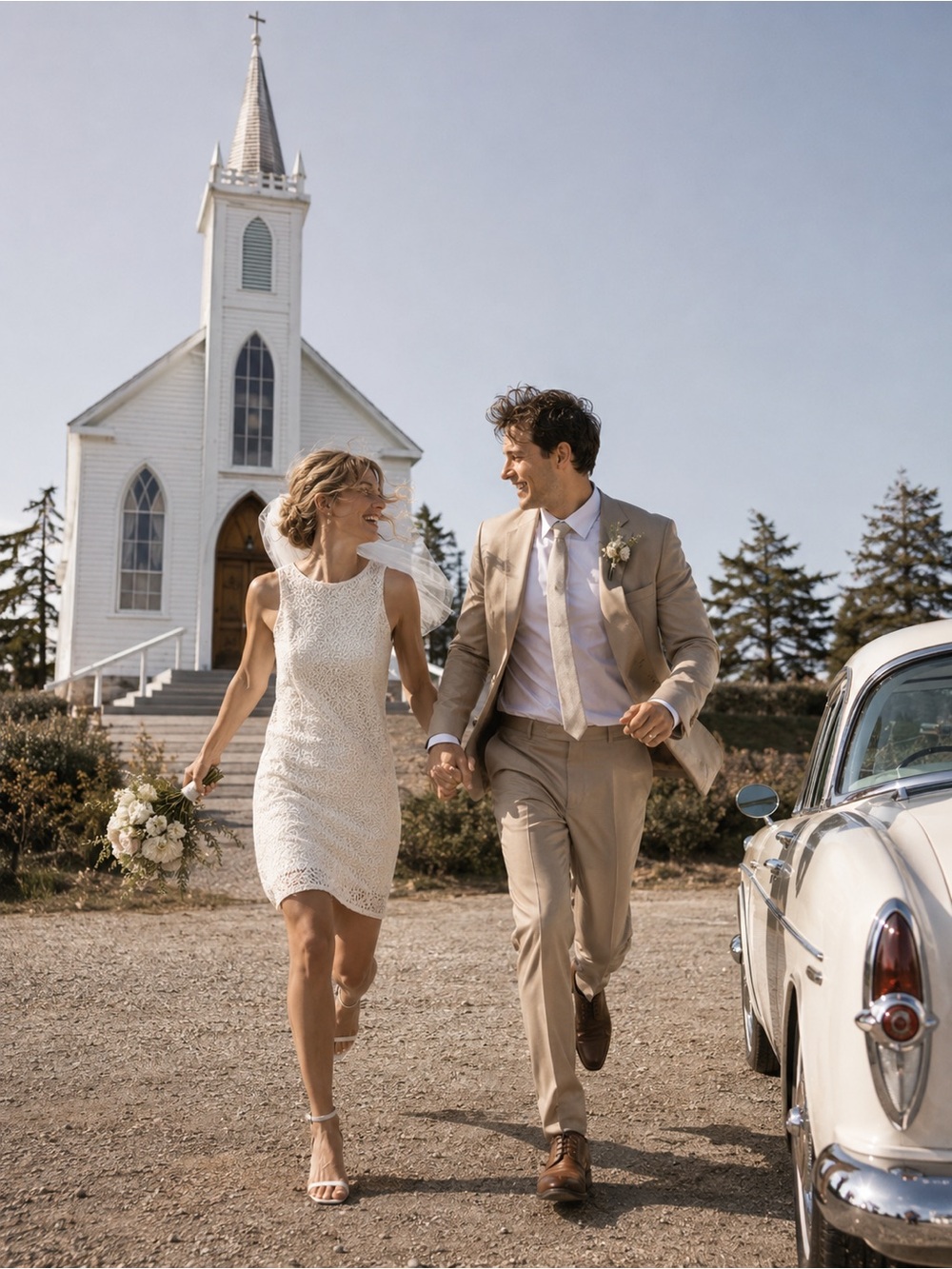 Ivory Lace Bridal Shift Dress | Civil Ceremony | Elopement Dress M